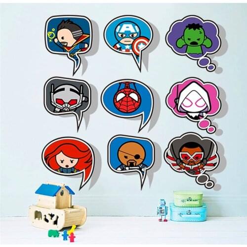 Cartoon spiderman avenger hero wall stickers for childrens book glass window art decor decals diy removable kids gift