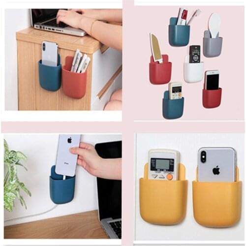 Wall Mounted Storage Box Remote Control Storage Organizer Case For Air Conditioner TV Mobile Phone Plug Holder Stand Rack