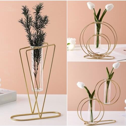 Nordic Simple Flower Stand Iron Frame Vase Simple Family Flower Rack Bottle Ornament Christmas Decoration Pot Holder