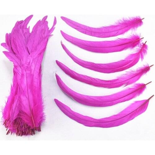 Wholesale 100pcs/Lot 25-30cm /10-12 inch Rose Red tail chicken feathers DIY feathers for crafts wedding decoration accessories