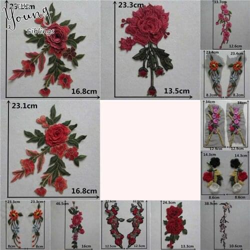 Various styles 3D flower Embroidery Laces collar Application Lace fabric Craft materials Dress Everything for sewing Accessories