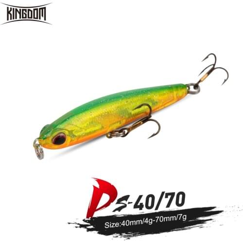 Kingdom Fishing Lures Slow Sinking Pencil 70mm 8g 40mm 4g Artificial Wobblers Hard Baits pesca Swimbaits Carp Bass Lure Tackle