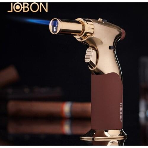 JOBON Straight Butane Gas Lighter Baking Spray Gun Creative Dual Flame Dual-use Windproof Cigar Lighter