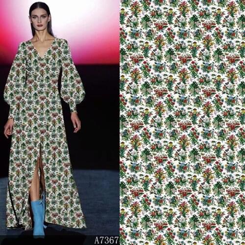 Heavy Mulberry Silk Stretch Satin Digital Printed Cloth Dress Skirt Fabric Summer Spring Sewing Material by the Meter Textile