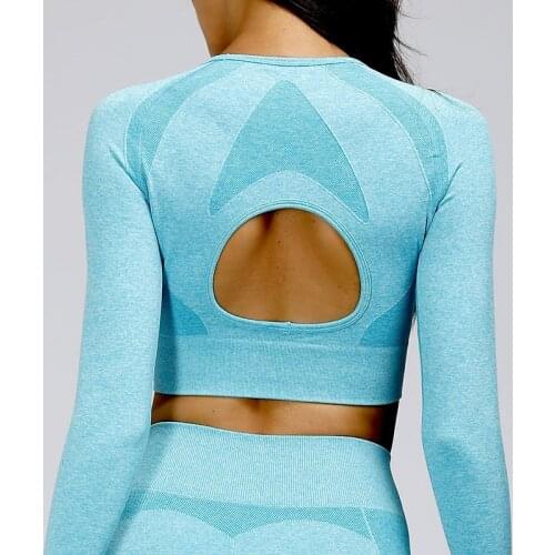 SALSPOR Women Yoga Shirts Sport Longsleeve Seamless Breathable Fitness Outdoor Shirts Casual Running Sportwear Gym T Shirts