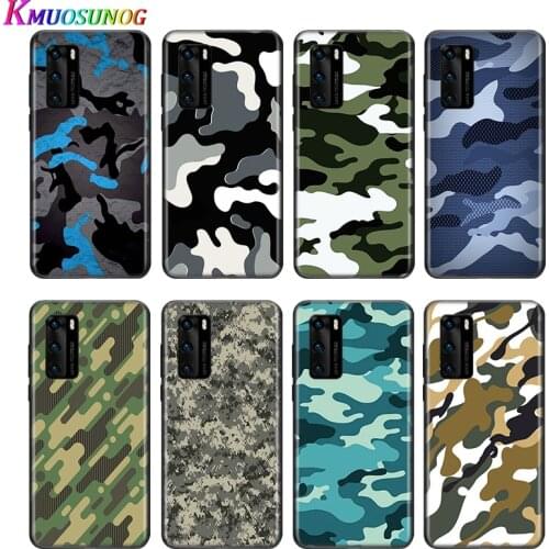 Silicone Cover Camouflage Pattern For P Smart S Z Mate 40 30 20 10 Plus PRO Plus Lite 2018 2019 2020 Soft Phone Case