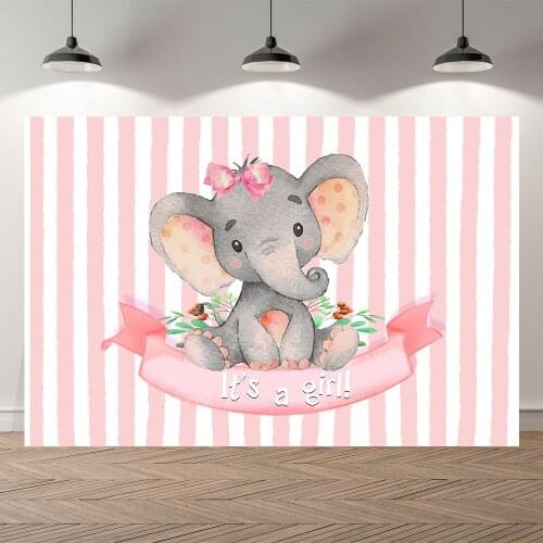 Thinvinyl new born elephant BirthdayParty baby shower BannerBackgrounds Printed Professional Indoor Photographic studio Backdrop