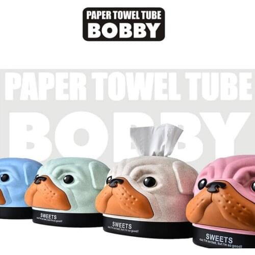 Fashion Cartoon Bobby Dog Tissue Box Plant Fibres Material Tissue Box Cover Creative Cute Tissue Box Holder For Home Decoration