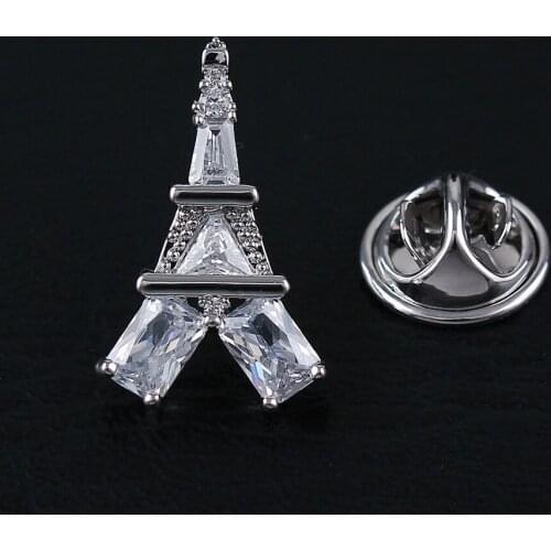 High Qualtiy Cubic Zirconia Metal Pins For Clothes Accessories Fashion Small Cute Button Brooches Lapel Pin Jewelry Wholesale