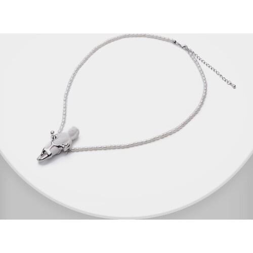 XL30673-J40 Amorita boutique Miniature angel pendant natural pearl necklace