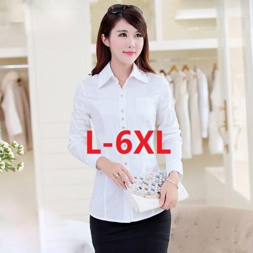 Womens Shirt Blouse Women Plus Size 5XL 6XL Fashion Long Sleeve Womens Tops Office Shirts Fashion Woman Blouses Free Shipping