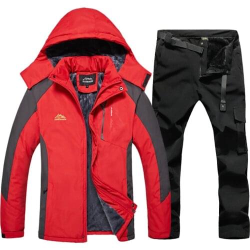2020 Winter Ski Suit For Men Waterproof Windproof Super Warm Thermal Fleece Snow Coat Men Snowboard Jacket And Pants Sets Brands