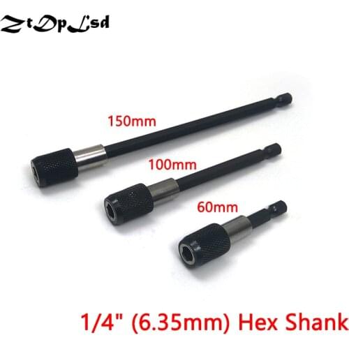 ZtDpLsd 1 Pcs Non-slip Black 1/4" 6.35mm Hex Shank Quick Release Electric Drill Magnetic Screwdriver Bit Holder Wood Tool Hands