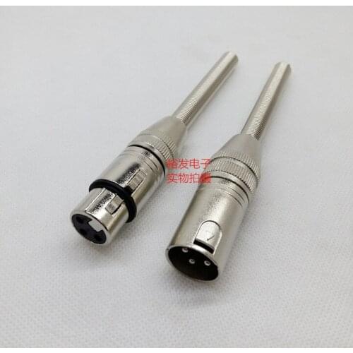 1pcs XLR three-core male and female audio plug with long spring tail stage KTV microphone amplifier speaker plug connector