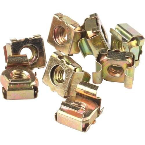 10pcs Cage Nuts M5 M6 Carbon Steel Zinc Plated Square Floating Cassette Nut Mounting Server Rack Cabinet Ring Snap Wood Fastener