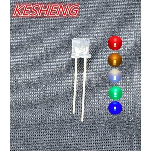 100pcs 5mm Flat Top White Red Pink Yellow Blue Wide Angle Light Lamp Diode LED Ultra Bright Bulbs Emitting Diode F5 5mm Lamp