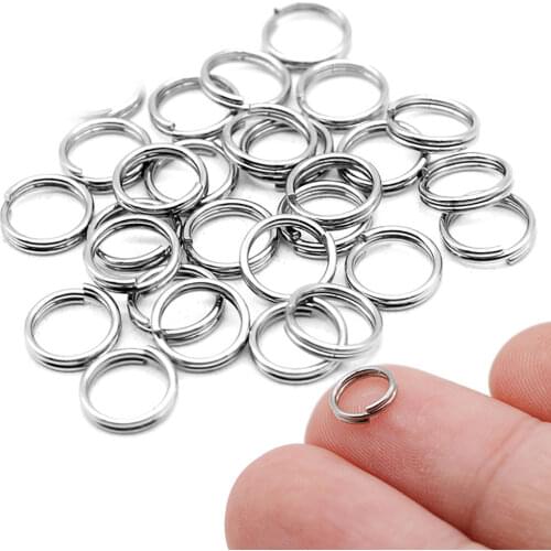 100pcs Lot 6 8 10 12 15 Mm Stainless Steel Jump Split Rings Key Chain Connectors for Car Cute Keychain Gifts Men Diy Accessories