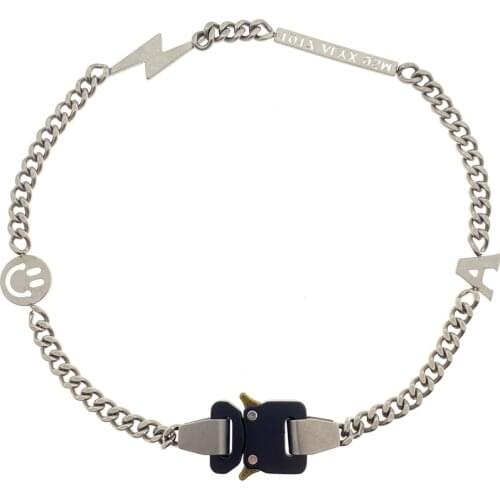 1017 ALYX 9sm Lightning ALYX RIVER LINK Hero Chain Necklace Hip Hop Titanium Stainless Steel Street Accessories Smiley Necklace