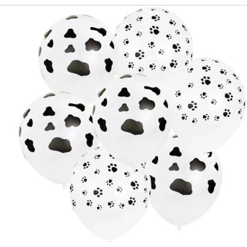 50pcs/lot Happy Birthday Party Cartoon Animals Globos Cow Print Latex Balloons for Farm Theme Decorations Baby Shower Supplies