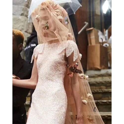 6 colors option JRB-102137 African French tulle lace fabric glued glitter lace fabric with shinny glitter for wedding dress