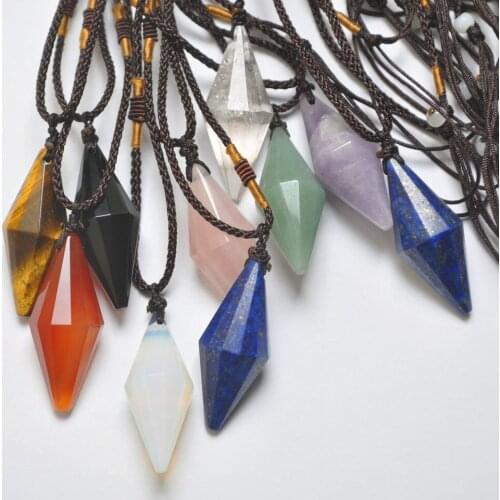 Aventurine/Carnelian/Tigereye/Opal/Lapis Stone Adjustable Nylon Rope Braid Necklace Jewelry For Woman Gift 1PCS F420-F428