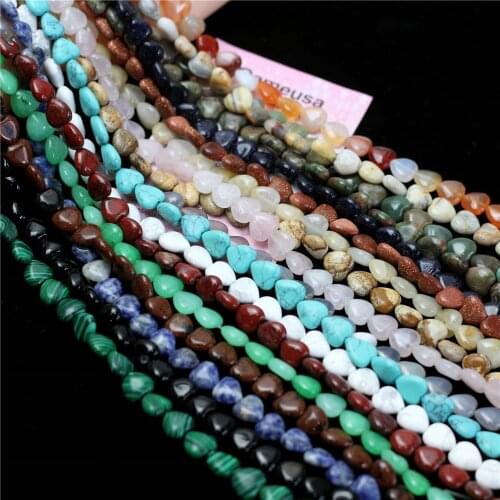 Oameusa 10mm Heart Agates Beads Spacer Beads Accessories Diy Make For Jewelry Making Approx 38pcs 1 Strand