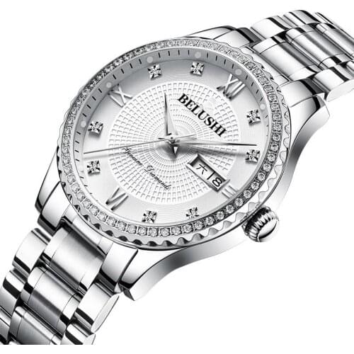 New Explosion of Night Light Quartz Table Steel Waterproof Business Diamond Gold Mens Watch Double Calendar Leisure Watch