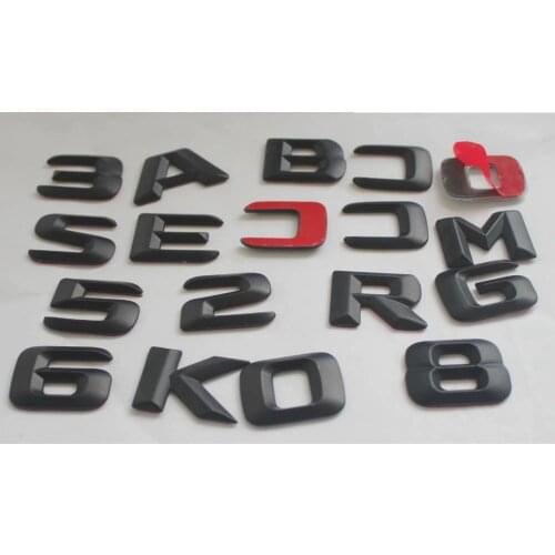 Matt Black Trunk Rear Letters Number Badge Emblem Emblems Badges for Mercedes Benz AMG A B C E G S CL SL R CLK GLE ML GLE Class