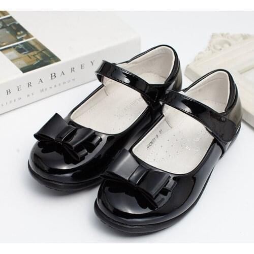 Kids school full grain leather shoes for girls leather dress shoes Girls flat with footwear 2018 wedding shoes girl