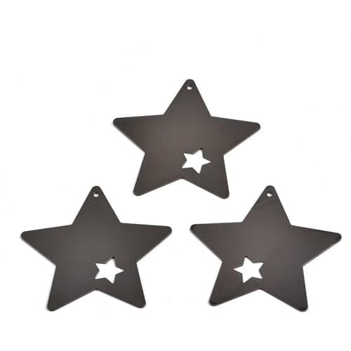 Single hole electroplating multi-color five-pointed star hollow small star used to make accessories for earrings pendants