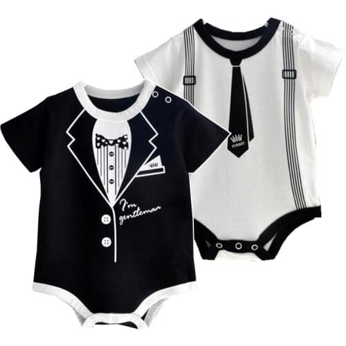Cute black Baby Boy Clothes Newborn Bodysuit cotton summer boys clothing Roupas Body Infantil Jumpsuits China-imported-clothes