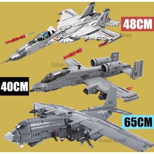 Mould King Military AC-130 War A10 Attack Fighter Airforce Plane Fit Technical SWAT Figures Idea Building Block Bricks Toy