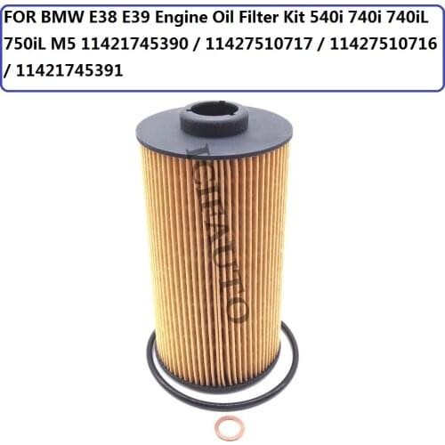 FOR BMW E38 E39 Genuine Engine Oil Filter Kit 540i 740i 740iL 750iL M5 11421745390 / 11427510717 / 11427510716 / 11421745391
