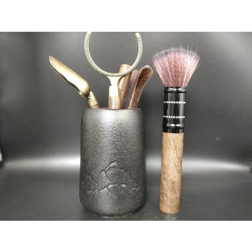 KONGFU tea set tea ceremony accessories ebony solid wood six gentlemen tea setet