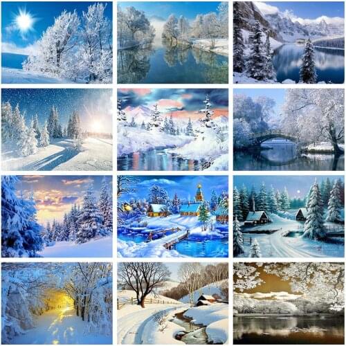 Embroidery Counted Cross Stitch Kits Needlework - Crafts 14 ct Aida DIY Arts Handmade Decor -Snow scenery