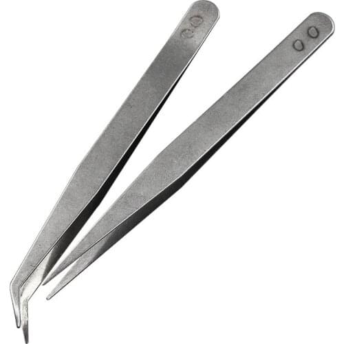 Stainless Steel Sharp Tweezers Maintenance Tools Industrial Precision Curved Straight Tweezers Phone Computer Repair Tools