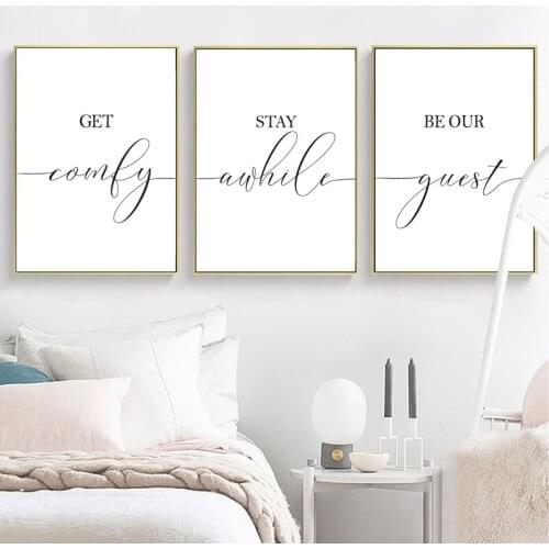 Get Comfy Stay A While Prints Guest Room Decor Be Our Guest Sign Poster Guest Room Wall Art Paintings Picture Decor Wedding Sign