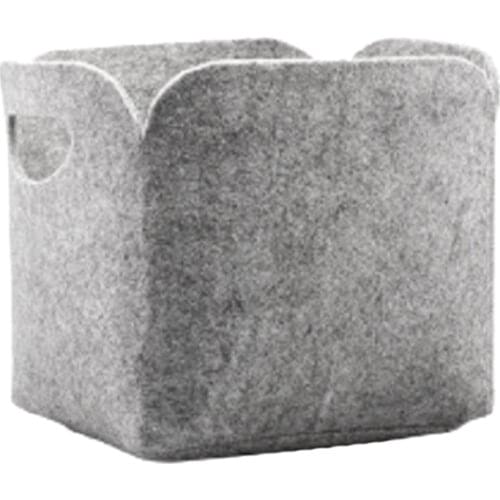 Promotion! Simple Felt Fabric Storage Basket Cute Design Convenient Folding Box Clothing Toys Debris Laundry Organizer(Small)