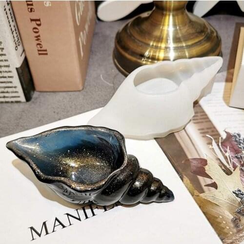Pointed Conch Resin Silicone Mold, DIY Jewelry Storage Casting Mold for Soap Tray Dish Plate Home Decoration