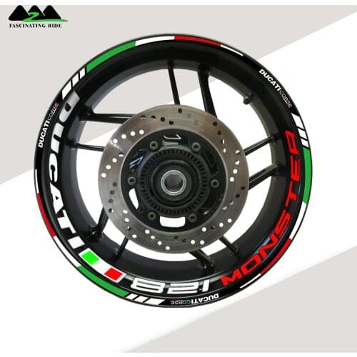 Suitable for dukadi monster 821 modified wheel hub sticker waterproof reflective rim waterproof edge color reflective strip