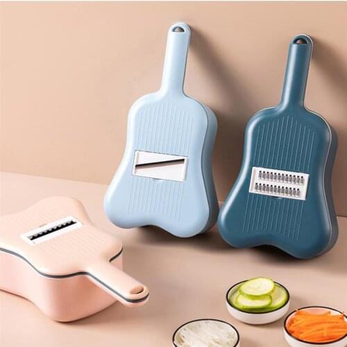 Ukulele Shape Vegetable Cutter Drain Basket Potato Grater Slicer Container Carrot Shaved Peeled Tool Shredder Kitchen Gadgets