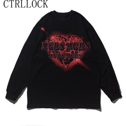 CTRLLOCK Streetwear Hiphop Loose O-neck Letters Printing Long Sleeve Sweatshirt For Women Autumn 2021