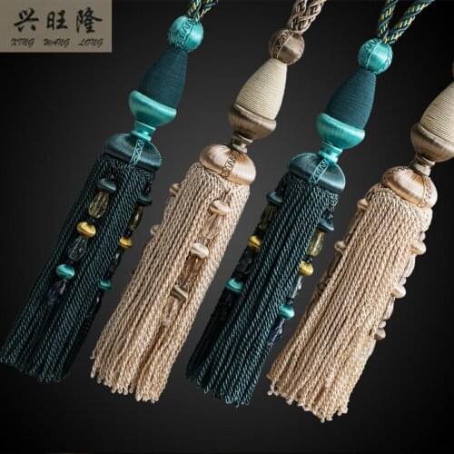 XWL 1 Pair Elegant Curtain Hanging Balls Ropes Window Tiebacks Tassel Buckle Hook Curtain Accessories Bandage Lashing Bind Decor