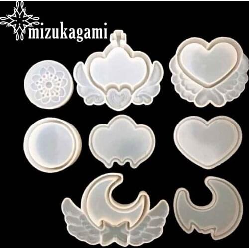 UV Resin Jewelry Liquid Silicone Mold Moon Flower Love Hert Crown Resin Charms Molds For DIY Intersperse Decorate Making Jewelry