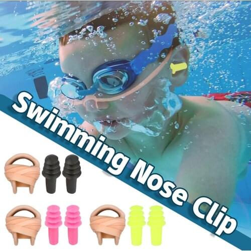 Surfing Nose Clip Waterproof Protector Soft Comfortable With Rope Diving Earplugs Silicone Sports Swimming Non-toxic #W5