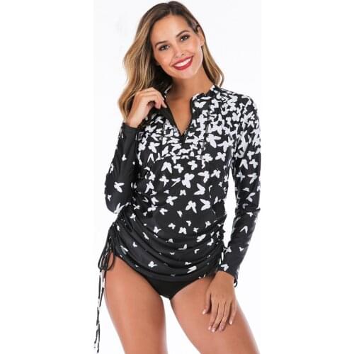 2020 Push Up Tankini Skirt Women Swimwear Plus Size Two Piece Suit Retro Long Sleeve Bathing Suit Swim dress Beach Female XXL