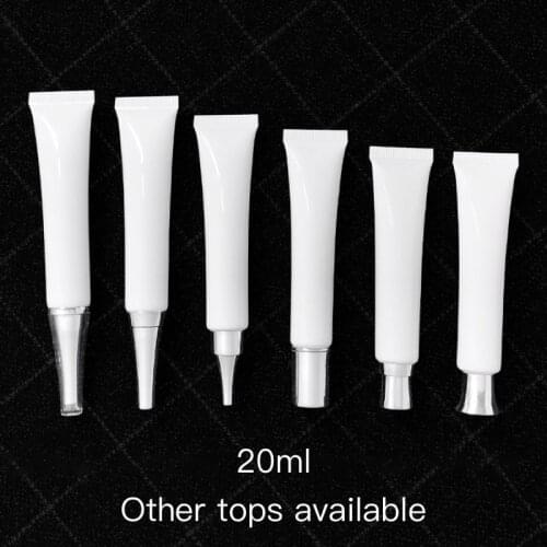 10pcs Empty 20g White Cosmetic Container 20ml Eye Cream Handmade Essence Lotion Squeeze Bottle Packaging Plastic Soft Tubes