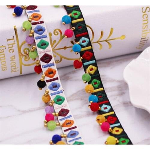 10yards (1cm) Embroidery Jacquard Lace Ribbon Handmade Beaded Minority Ribbon Clothing Accessories Curtains Decoration