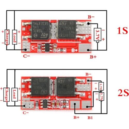 10A BMS 1S 4.2V 2S 8.4V PCB PCM BMS Charger Charging Module 18650 Li-ion Lipo 1S 2S BMS Lithium Battery Protection Circuit Board