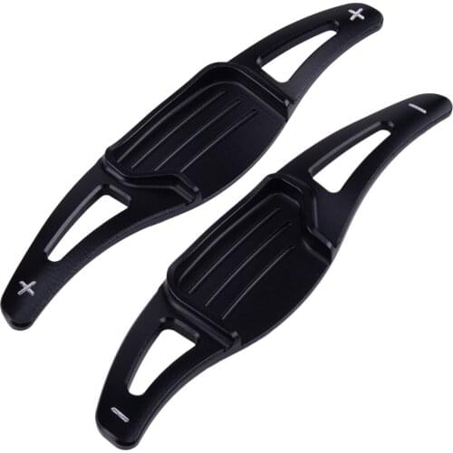 2pcs Steering Wheel Shift Paddle Shifter Extension Gear Lever Trim Car Black Aluminum Alloy Fit For Ford Mondeo Taurus Edge